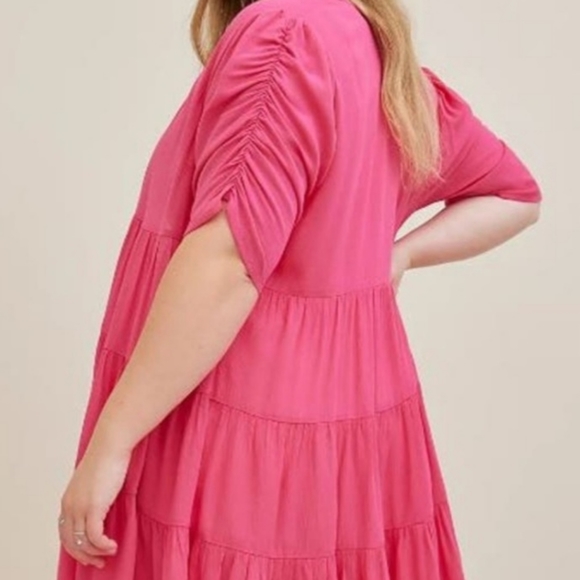 Crinkle Gauze Torrid  2X Cardigan Kimono / Swim Cover Up PINK Barbiecore - Picture 4 of 10